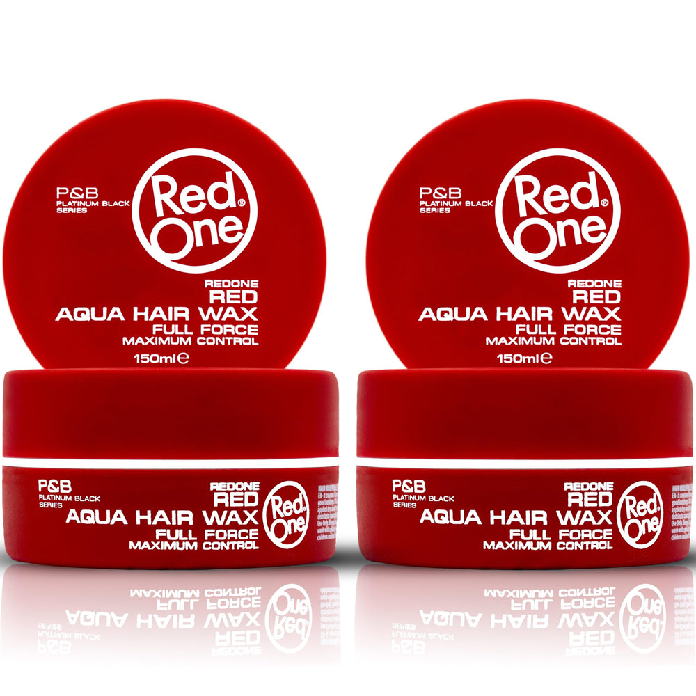 Redone Hair Wax Red bottle front view with strong hold concept.