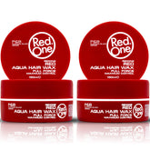 Redone Hair Wax Red bottle front view with strong hold concept.