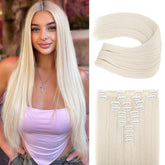 REECHO clip-in hair extensions in 11-piece set for instant length and volume