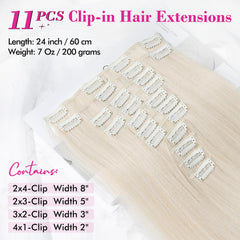 REECHO platinum blonde straight hair extensions blend naturally