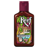 Reef Dark Sun Tan Oil Coconut bottle highlights quick absorption and SPF30+ protection