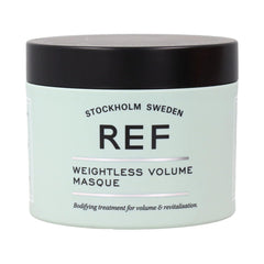 REF Weightless Volume Masque bottle shows a sleek design for weightless lift and volume.