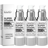 Refaflio Super Vitamin C Serum bottle showcases premium hydration and easy daily use.