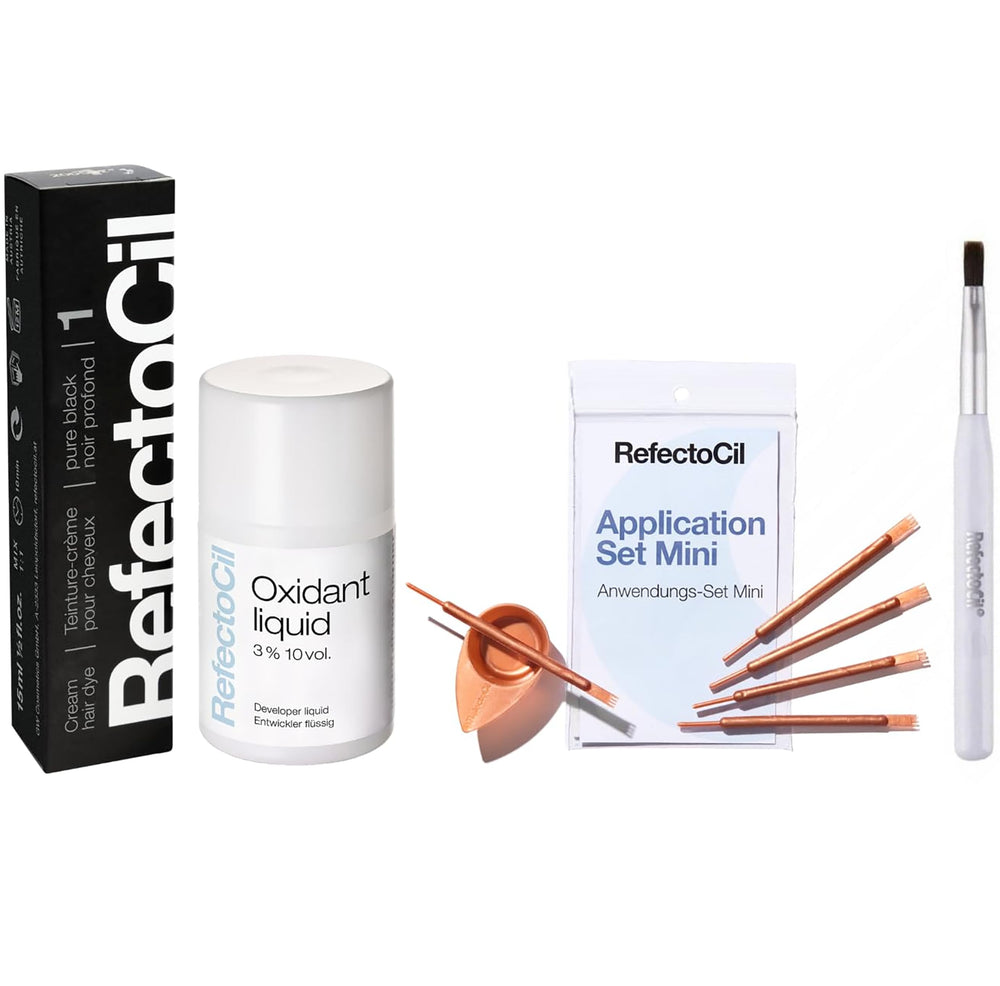RefectoCil No. 1 Pure Black dye bottle showing rich black color for bold looks
