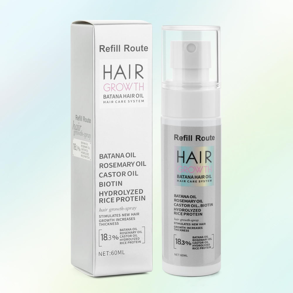 Refill Route Batana Hair Growth Spray bottle ready for daily scalp nourishment