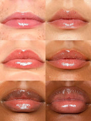 REFY Blush Lip Gloss on lips offering long-lasting color and smooth gloss