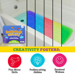Regal Games Kid Made Modern pink bath color tablet closeup, stimulates imaginative bath play with color blends