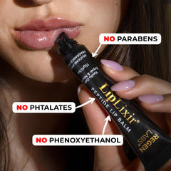 Fragrance-free formula label emphasizes safe, toxin-free lip care.