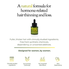 Regener8 hair oil bottle with dropper for precise scalp application.