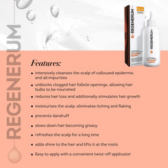 Regenerum Trichology enzymatic peel pour action — even application inspires deeper cleansing.