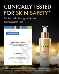 REJURAN Dual Effect Ampoule texture closeup showcases lightweight feel for daily use.