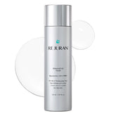 REJURAN Rebalancing Toner bottle close-up showing hydration balance for a calmer complexion