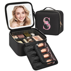 Relavel initial makeup bag front view with fading-proof silk initials