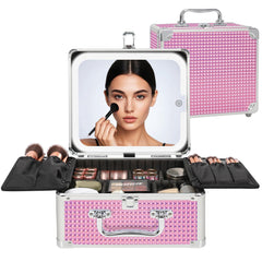 Relavel makeup bag with LED mirror for precise on-the-go makeup application