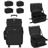 Relavel rolling makeup case front view for easy transport and organized storage.