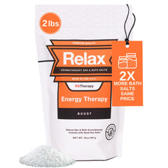 Relax Spa & Bath salts bottle pouring for a refreshing spa ritual