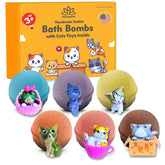 Relaxcation kids bath bomb with a cat surprise inside for playful bath time