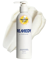 Remedy Science KP exfoliating body moisturizer bottle shows targeted care for KP.