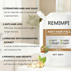 Remimpi Anti Hair Loss Shampoo foam showing rich lather for cleansing.