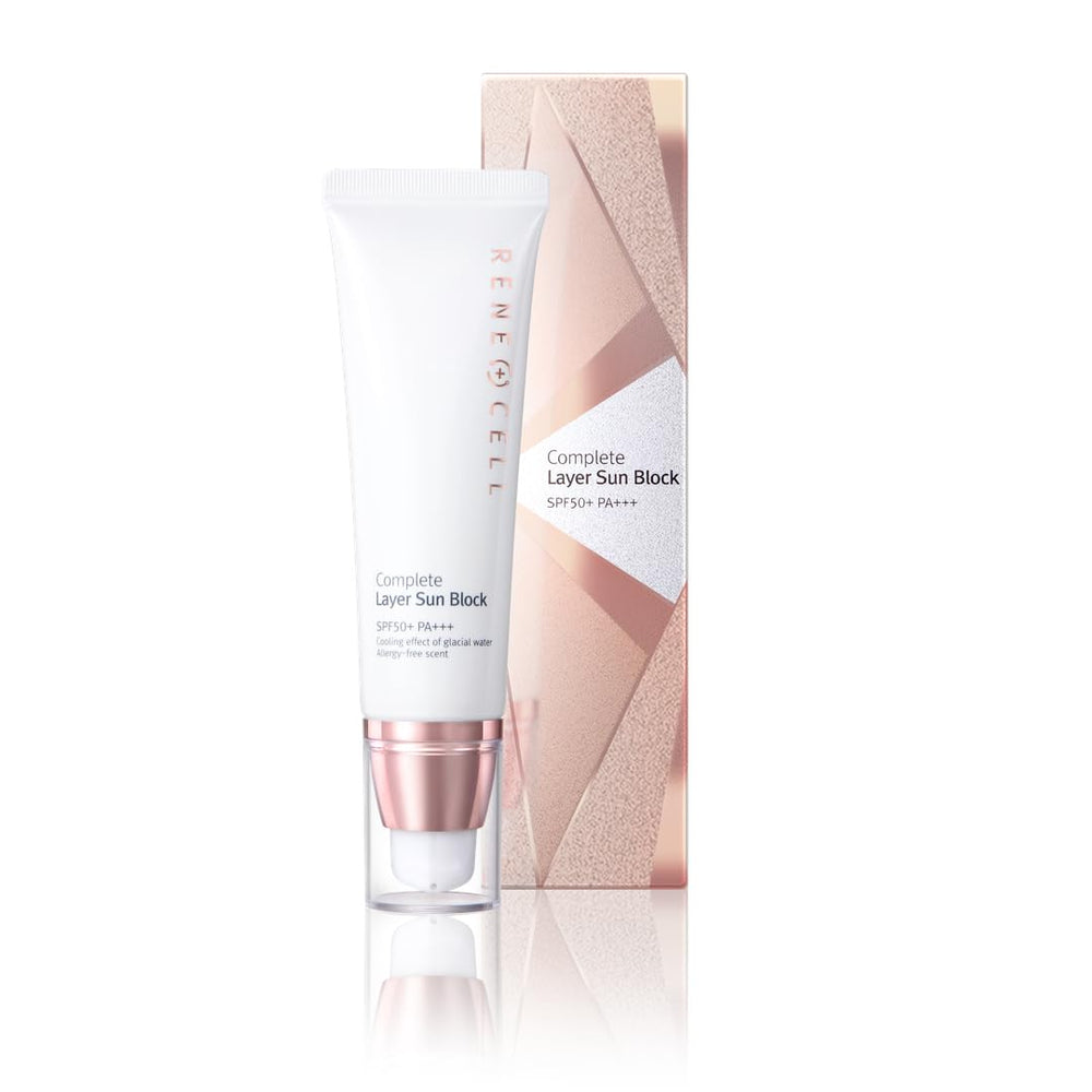 Renecell Complete Layer Sunblock front view with SPF50+ protection and cooling sensation.