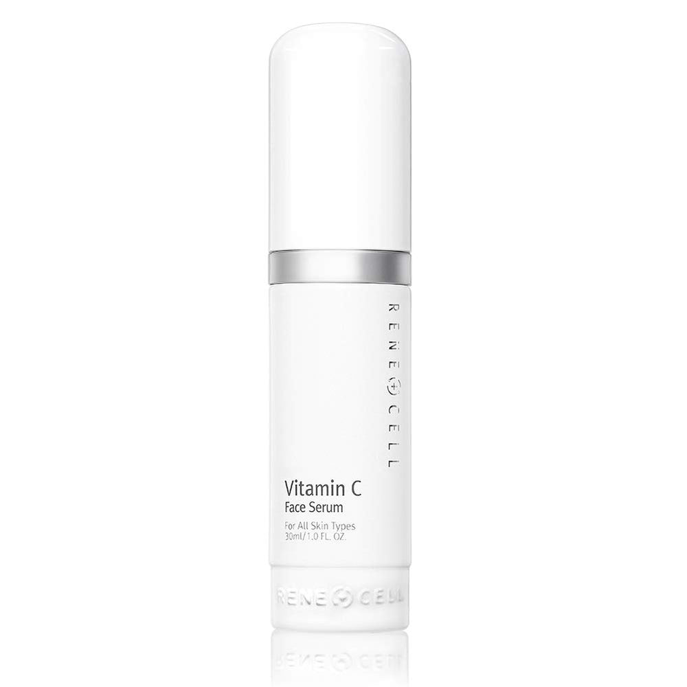 Renecell Vitamin C serum bottle front for quick brightening and daily use.