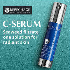 Repechage C Serum bottle hero shot highlights lightweight texture.