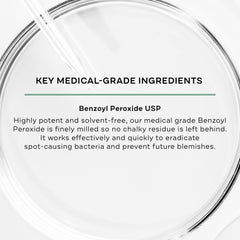 Replenix benzoyl peroxide gel texture closeup highlights smooth, lightweight formula
