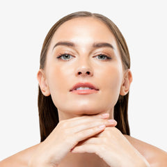 Close-up under-eye area after application shows subtle brightening effect