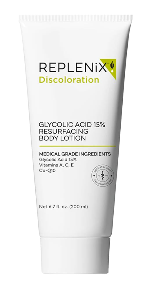 Replenix Glycolic Acid 15% bottle with pump enables easy daily use.