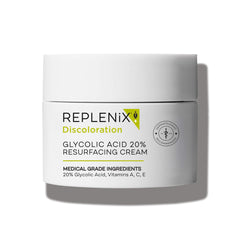 Replenix Glycolic Acid 20% bottle closeup for smooth exfoliation