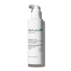 Replenix Green Tea Gentle Cleanser bottle shown for a soothing cleanse on sensitive skin.