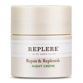 Replere Repair & Replenish night crème bottle for overnight hydration and even skin tone