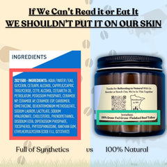 Reroot Organics Naked Tallow Balm applied to the elbow shows deep hydration.