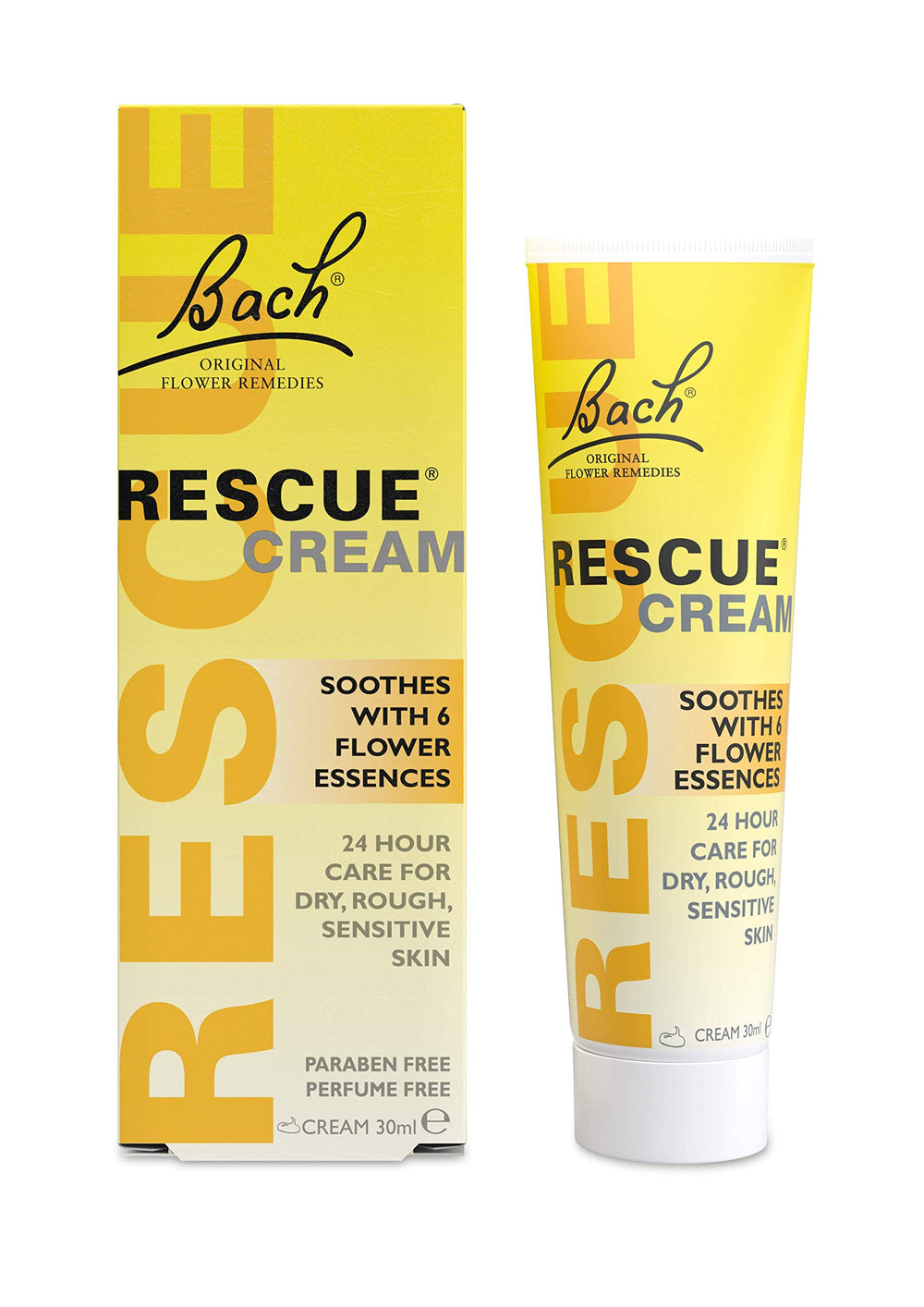 RESCUE Cream packaging shows the 30 g jar for on-the-go calm
