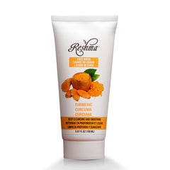 Reshma Beauty Turmeric Face Wash bottle cap close-up highlights gentle daily use.