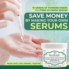RESURRECTIONbeauty Hyaluronic acid powder spoon provides precise dosing for skincare recipes