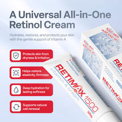 RETIMAX 1500 applied to hands and elbows delivering deep moisture for dry skin.
