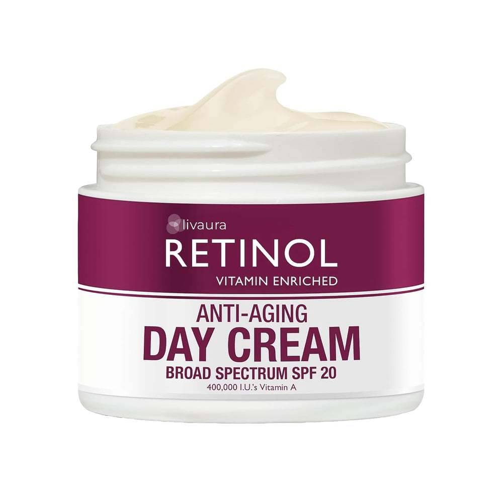 Retinol LIVAURA Day Cream jar on a clean surface for daytime hydration.