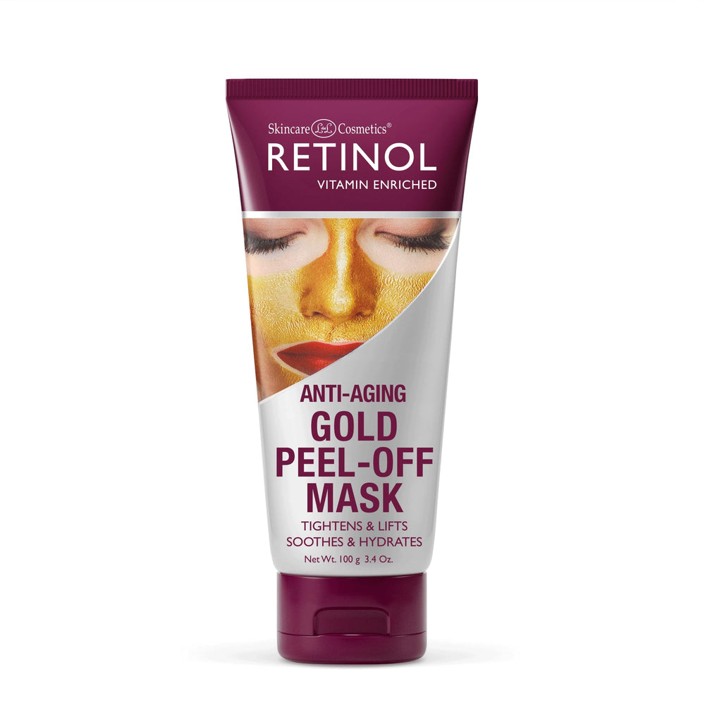 LIVAURA Retinol Gold Peel-Off Mask jar gleaming with gold for radiant skin