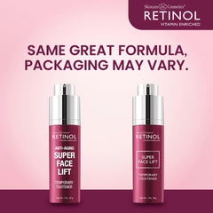 LIVAURA Retinol Super Face Lift bottle packaging highlights premium formulation.