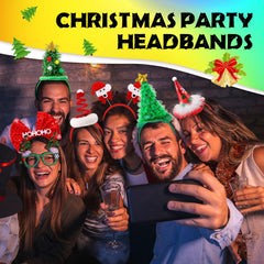Retrowavy Christmas headband with snowman design for holiday party photos
