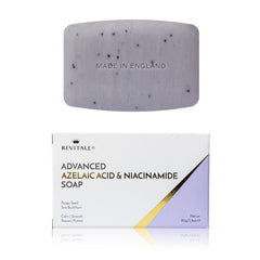 REVITALE soap close-up with blue poppy seeds showing gentle cleansing for radiant skin