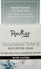 Reviva Labs Anti-Wrinkle Cream Peptides label close-up highlighting ingredients.