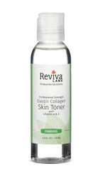 Reviva Labs Elastin Collagen Skin Toner bottle refreshing dry skin and prepping for serums.