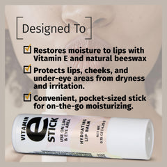 Reviva Labs Vitamin E Stick blends beeswax and shea butter for lasting moisture