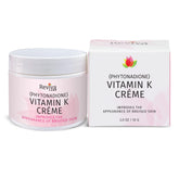 Reviva Labs Vitamin K Creme bottle close-up with rich texture for improved skin appearance.