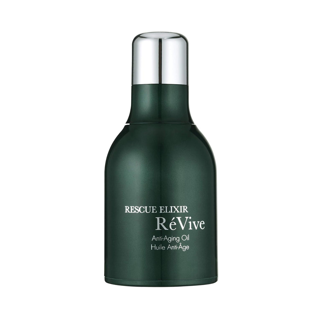 RéVive Rescue Elixir bottle close-up signaling premium overnight hydration.