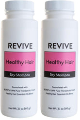 REVIVEEO dry shampoo powder in rosemary jar for oil absorption and a refreshed look.
