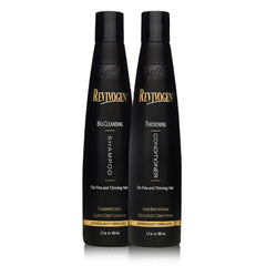 Revivogen MD Bio-Cleansing Shampoo bottle showing natural anti-DHT formula aiding thinning hair