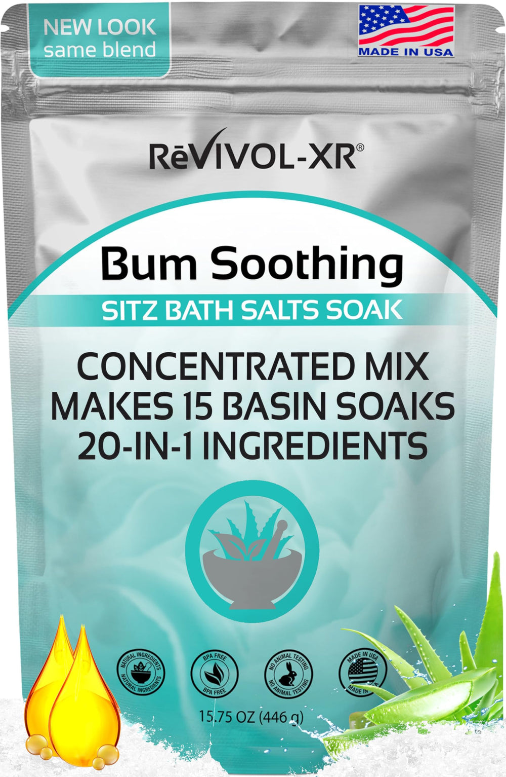 REVIVOL-XR sitz bath salts pouch ready for at-home relief